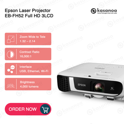 Projector Epson EB-FH52 Full HD 3LCD 4000 Lumens