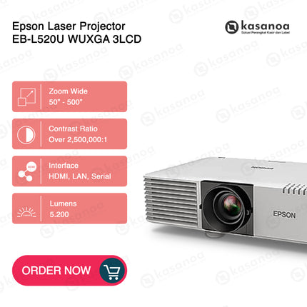 Projector Laser Epson EB-L520U Full HD 3LCD  5200 Lumens