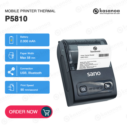 Printer Struk Kasir POS Bluetooth Sano P5810 Mobile