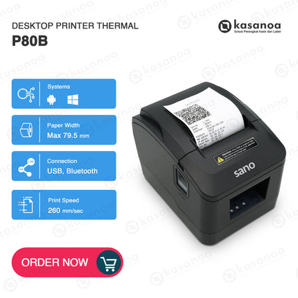 Printer Struk Kasir POS Sano P80B USB, Bluetooth