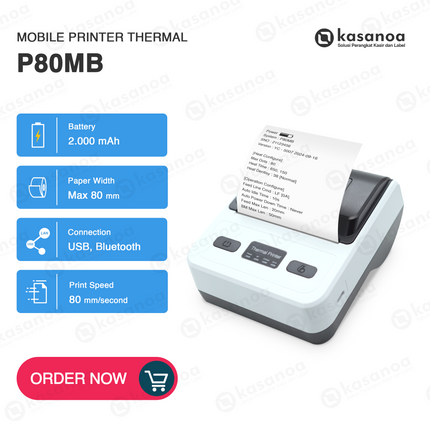 Printer Struk Kasir POS Bluetooth Sano P80MB Mobile