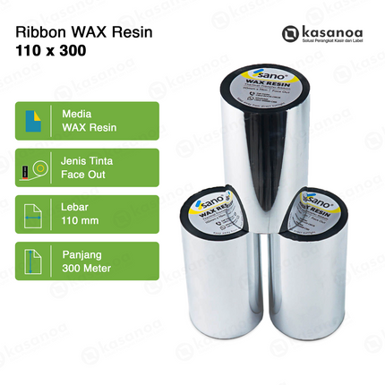 Barcode Ribbon Sano 110X300 Wax Resin