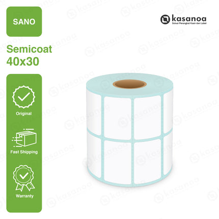 Label Sticker Barcode Sano Semicoat 40x30