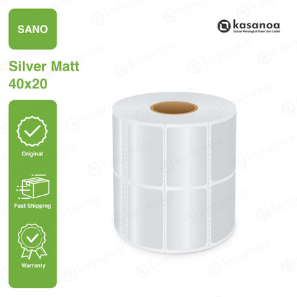 Label Sticker Barcode Sano Silvermatt 40×20