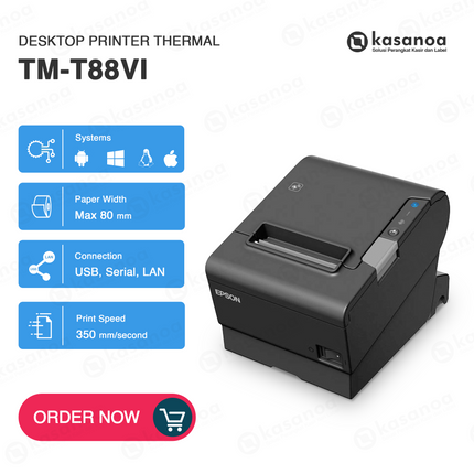 Printer Struk kasir Epson TM-T88VI-161 Ethernet,USB,Serial