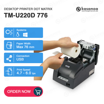 Printer Struk Kasir POS Epson TM-U220D 776 USB