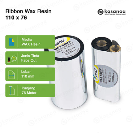 Barcode Ribbon Sano 110x76 Wax Resin