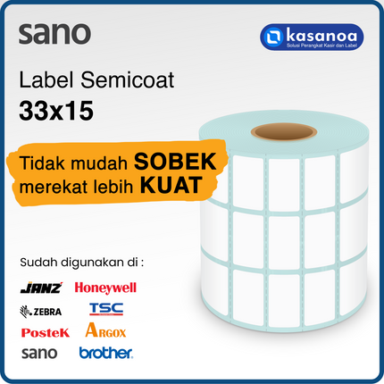Label Sticker Barcode Sano Semicoat 33×15