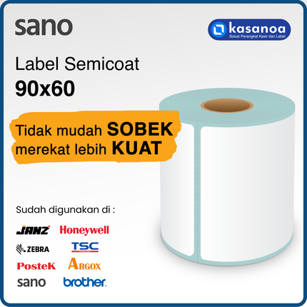 Label Sticker Barcode Sano Semicoat 90x60