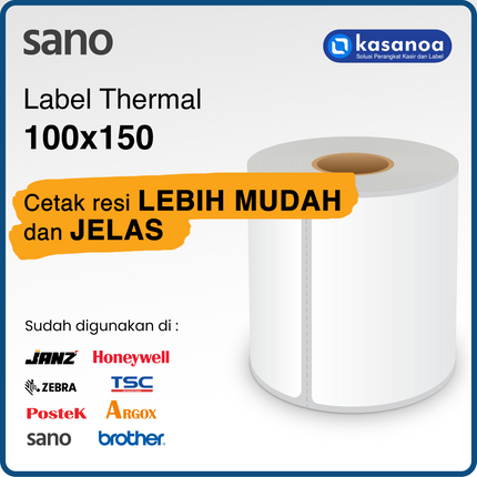 Label Sticker Barcode Sano Thermal 100x150
