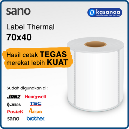 Label Sticker Barcode Sano Thermal 70x40