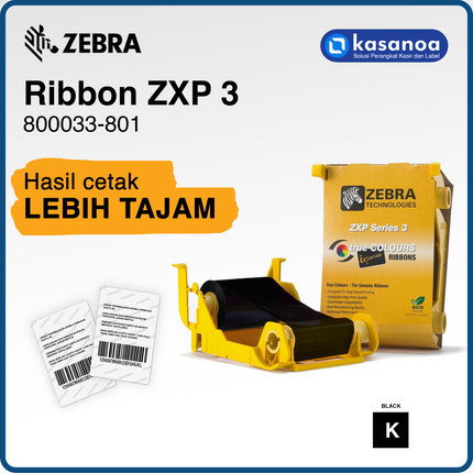 Ribbon ID Card Printer Zebra ZXP3 Black Monochrome 800033-801